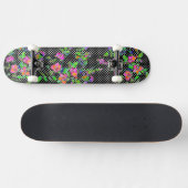  roze roze roze - zwarte en witte polka-stippen persoonlijk skateboard (Horizontaal)
