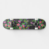 roze roze roze - zwarte en witte polka-stippen persoonlijk skateboard (Horizontaal)
