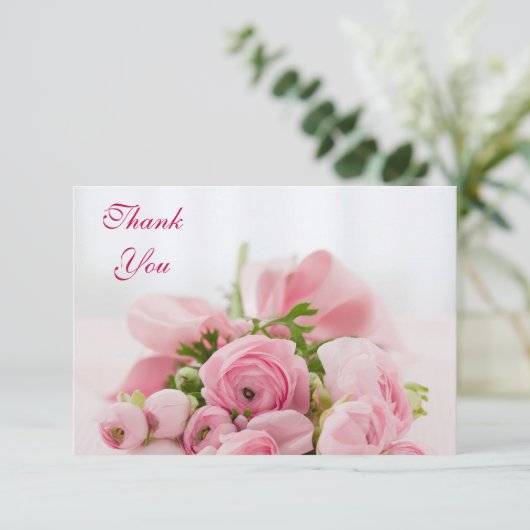 Roze roze rozen bedankt (Staand voorkant)