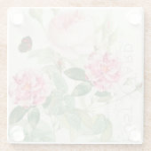 Roze roze rozen bloemen Onderzetter (Achterkant)
