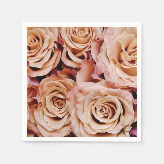 Roze Roze Rozen bruiloft Custom Papieren servetten (Voorkant)
