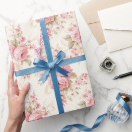 Roze roze rozen cadeaupapier