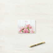 Roze roze rozen post-it® notes (Op bureau)