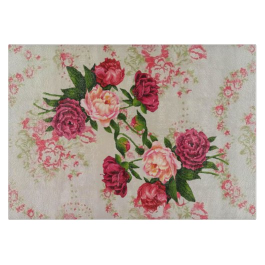 Roze roze rozen snijvlak snijplank (Voorkant)