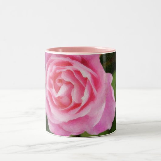 Roze roze rozen tweekleurige koffiemok (Center)