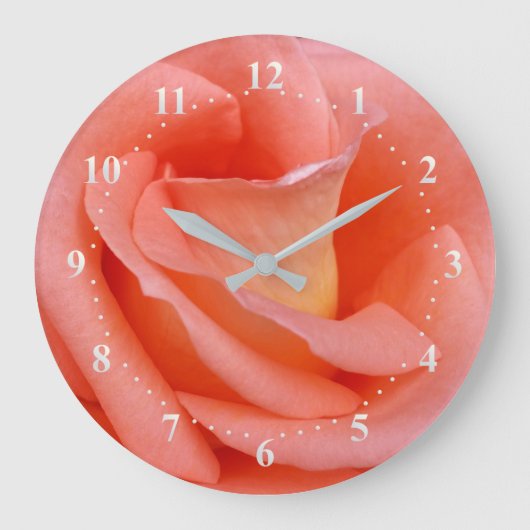 roze roze rozenbladen grote klok (Voorkant)