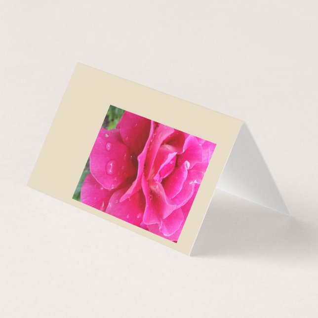 roze roze rozenbladen kaart (Voorkant)