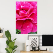 roze roze rozenbladen poster (Thuiskantoor)
