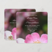 roze roze rozenbloem alle uitnodigingen van de par (Voorkant / Achterkant)