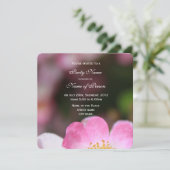 roze roze rozenbloem alle uitnodigingen van de par (Staand voorkant)