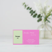 roze roze rozenbloem, bruinkoolbruin nieuw adres visitekaartje (Staand voorkant)