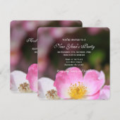 roze roze rozenbloem Nieuwjaarsfeest Kaart (Voorkant / Achterkant)