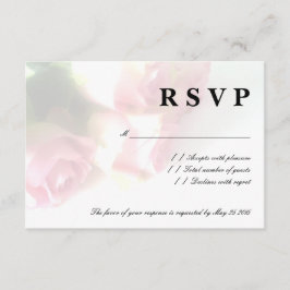 Roze roze rozenbloem RSVP-trouwkaarten RSVP Kaartje