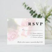Roze roze rozenbloem RSVP-trouwkaarten RSVP Kaartje (Staand voorkant)