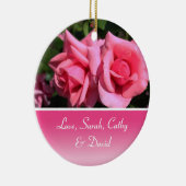 Roze roze rozenbloem ter gelegenheid van de huweli keramisch ornament (Rechts)