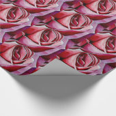 Roze roze rozenbloem waterverf abstracte kunst cadeaupapier (Hoek)