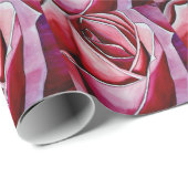 Roze roze rozenbloem waterverf abstracte kunst cadeaupapier (Rol Hoek)