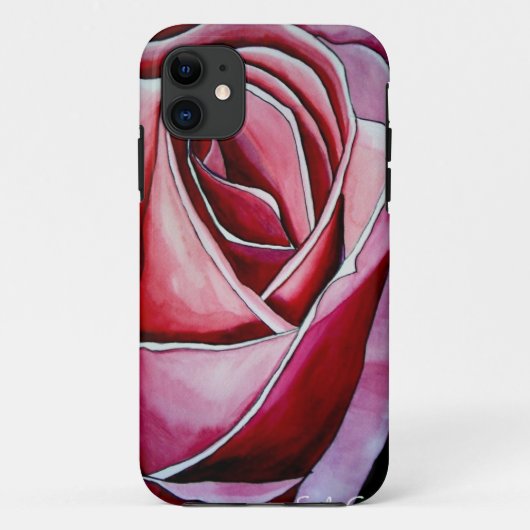 Roze roze rozenbloem waterverf abstracte kunst Case-Mate iPhone case (Achterkant)