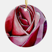 Roze roze rozenbloem waterverf abstracte kunst keramisch ornament (Voorkant)