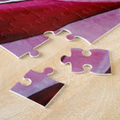 Roze roze rozenbloem waterverf abstracte kunst legpuzzel (Zijkant)