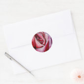 Roze roze rozenbloem waterverf abstracte kunst ronde sticker (Envelop)