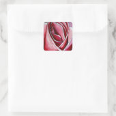 Roze roze rozenbloem waterverf abstracte kunst vierkante sticker (Tas)