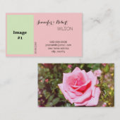 roze roze rozenbloembride en groom nieuwe adreskaa visitekaartje (Voorkant / Achterkant)