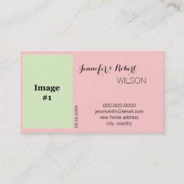 roze roze rozenbloembride en groom nieuwe adreskaa visitekaartje