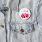 roze roze rozenbloemen bruin of bruinbruin ronde button 5,7 cm (In situ)