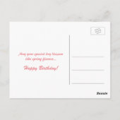 roze roze rozenbloemen gefeliciteerd met hun verja briefkaart (Achterkant)