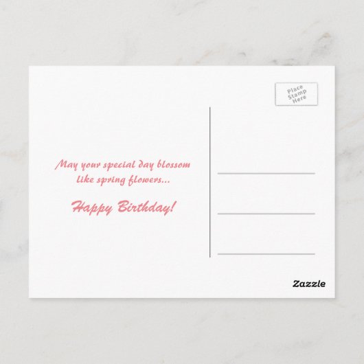 roze roze rozenbloemen gefeliciteerd met hun verja briefkaart (Achterkant)