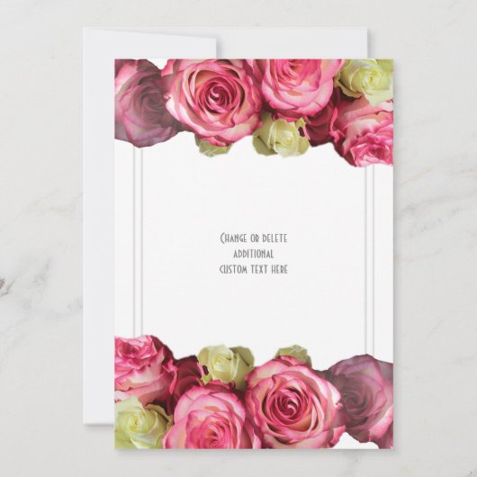 Roze roze rozenbloemen vrijgezellenfeest zomer kaart (Achterkant)