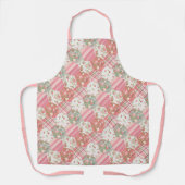 Roze roze rozenpatroon Kieuwpatroon Schort (Voorkant)