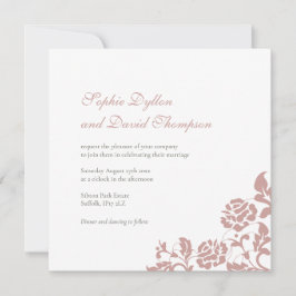 roze roze rozenplein bruiloft kaart