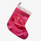 Roze roze rozenroze Roos kerststop Aangepast Grote Kerstsok (Voorkant (Hangend))