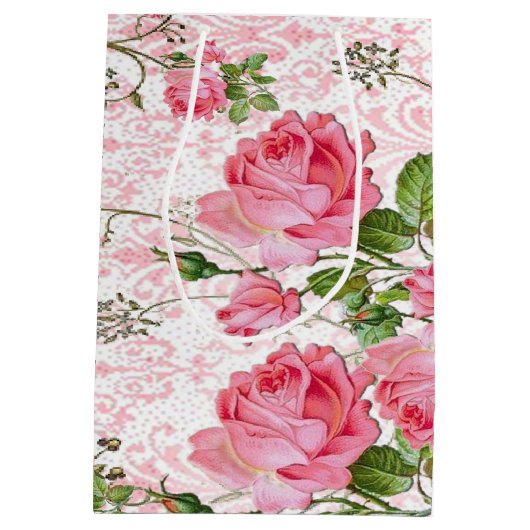 Roze roze rozentas medium cadeauzakje (Achterkant)