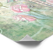 Roze roze rozenvrij poster (Hoek)