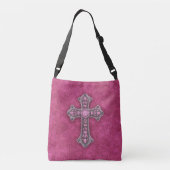 Roze Roze Rustic Cross Crossbody Tas (Achterkant)