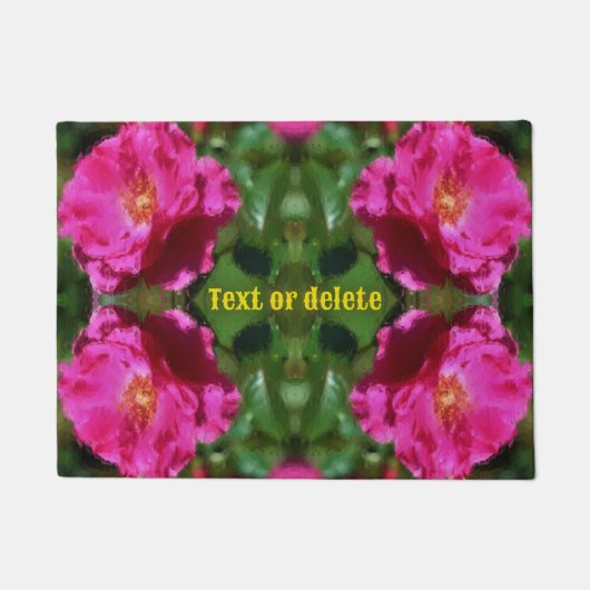 Roze Roze schilderij Bloem Kunst Gepersonaliseerd Deurmat (Voorkant)