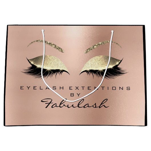 Roze roze schuine streep large cadeautasje (Voorkant)