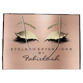 Roze roze schuine streep large cadeautasje (Achterkant)