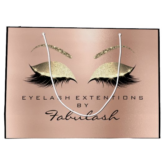 Roze roze schuine streep large cadeautasje (Achterkant)