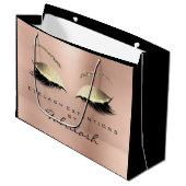 Roze roze schuine streep large cadeautasje (Voorkant Gekanteld)