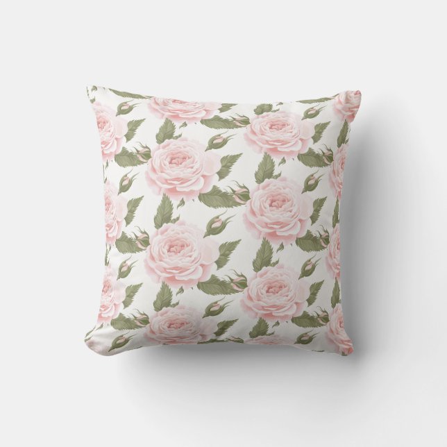 Roze roze Sierkussen-buiten Buitenkussen (Voorkant)