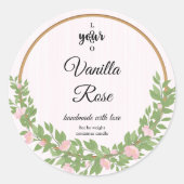 Roze Roze Sjabloon Kandle Etiket (Voorkant)