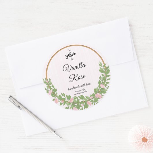 Roze Roze Sjabloon Kandle Etiket (Envelop)