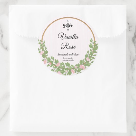 Roze Roze Sjabloon Kandle Etiket (Tas)