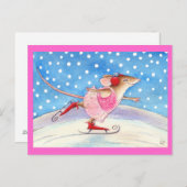 Roze roze skuis briefkaart (Voorkant / Achterkant)