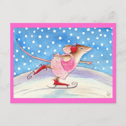 Roze roze skuis briefkaart (Voorkant)