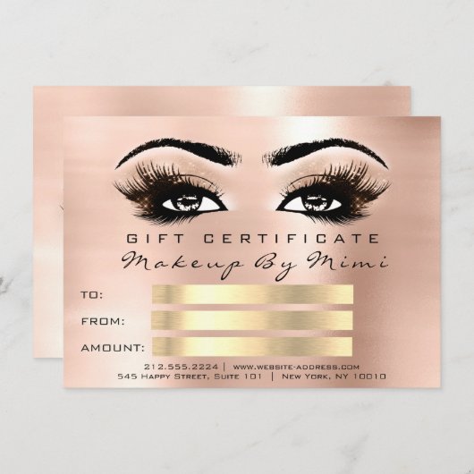 Roze roze sla artist certificaat cadeau (Voorkant / Achterkant)